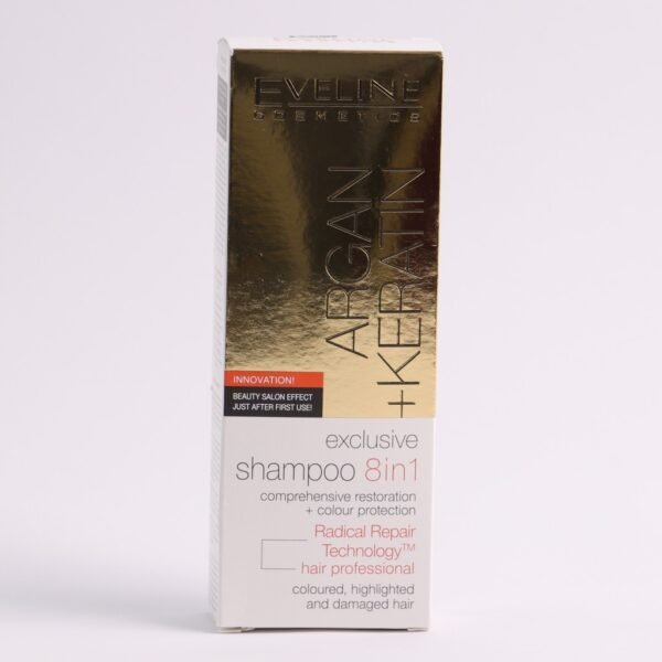 Eveline Argan + Keratin Shampoo 8 in 1 Radical Repair Technology 150ml - Image 7
