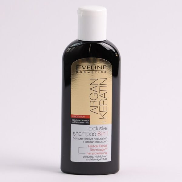 Eveline Argan + Keratin Shampoo 8 in 1 Radical Repair Technology 150ml - Image 4