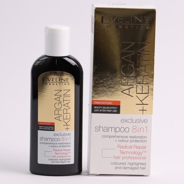 Eveline Argan + Keratin Shampoo 8 in 1 Radical Repair Technology 150ml - Image 6