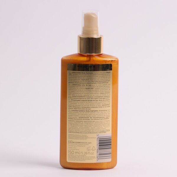 Eveline Brazilian Body Golden Shimmer Highlighting Body Mist 150ml - Image 3