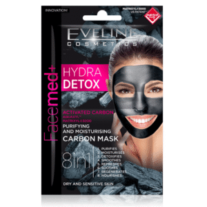 Eveline Hydra Detox Face Mask 8 in 1 Activated Carbon Purifying & Moisturising 2x5ml