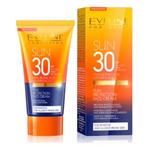 Eveline Sun Protection Face Cream SPF 30+ UVA & UVB Intensely Moisturising with Hyaluronic Acid 50ml