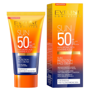 Eveline Sun Protection Moisturizing Face Cream SPF 50 with Hyaluronic Acid and Vitamins A E F 50ml