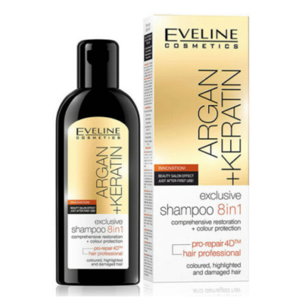 Eveline Argan + Keratin Shampoo 8 in 1 Radical Repair Technology 150ml