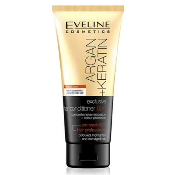Eveline Argan + Keratin 8 in 1 Hair Conditioner Comprehensive Restoration + Colour Protection 200ml