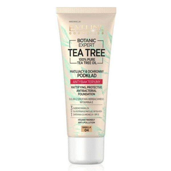 Eveline Botanic Expert Tea Tree Foundation Antibacterial Mattifying 04 Vanilla 30ml