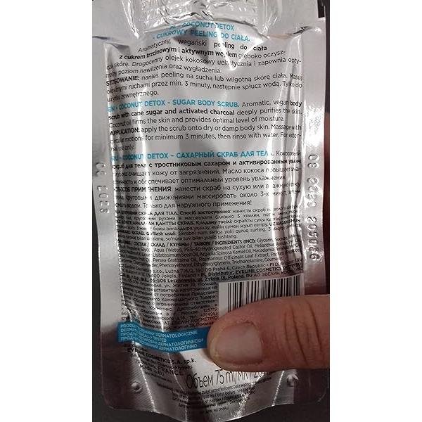 Eveline I Love Vegan Food Sugar Body Scrub Coconut Oil Detox 75ml Expires 08/2023 - Image 6