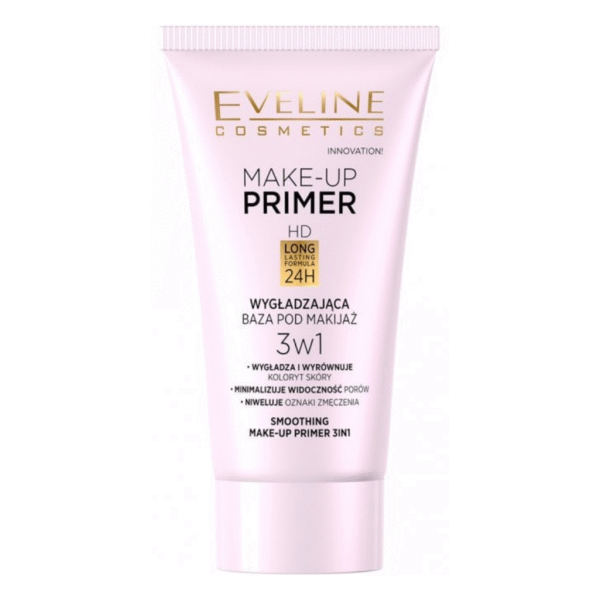 Eveline Smoothing Makeup Primer 3 in 1 HD Long Lasting Formula 24H 30ml