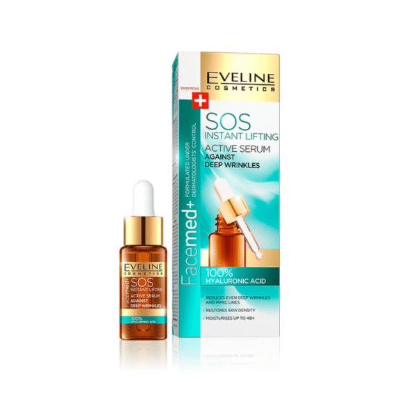 Eveline Active Serum SOS Instant Lifting Against Deep Wrinkles 100% Hyaluronic Acid Facemed+ 18ml
