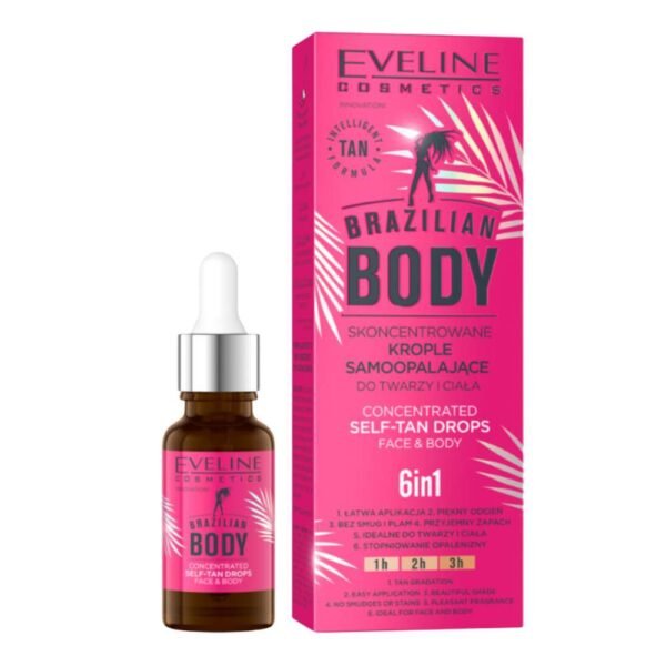 Eveline Brazilian Body Self Tanning Concentrated Drops Face and Body 18ml
