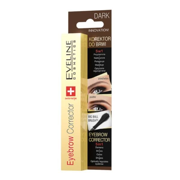 Eveline 5 in 1 Eyebrow Corrector Dark 9ml - Image 2