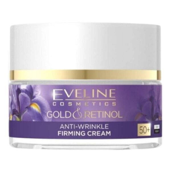 Eveline Gold and Retinol Anti Wrinkle Regenerating Face Cream 50+ Day Night 50ml - Image 3