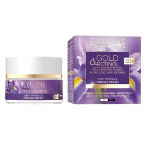 Eveline Gold and Retinol Anti Wrinkle Regenerating Face Cream 50+ Day Night 50ml
