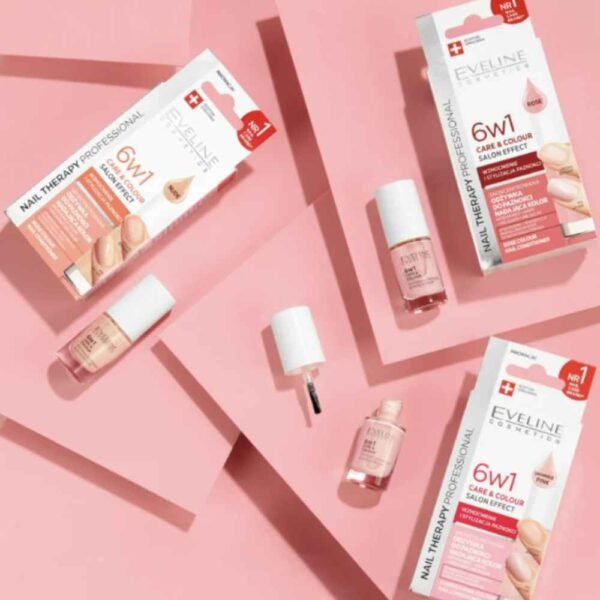 Eveline Nail Therapy 6 in 1 Care and Colour Salon Effect Nail Conditioner 5ml - Image 3