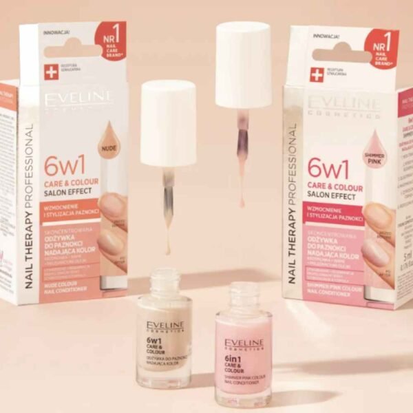 Eveline Nail Therapy 6 in 1 Care and Colour Salon Effect Nail Conditioner 5ml - Image 4
