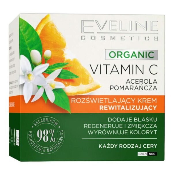 Eveline Organic Vitamin C Illuminating Revitalising Face Cream for All Skin Types 50ml - Image 2