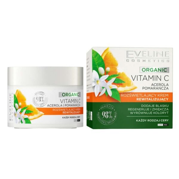 Eveline Organic Vitamin C Illuminating Revitalising Face Cream for All Skin Types 50ml