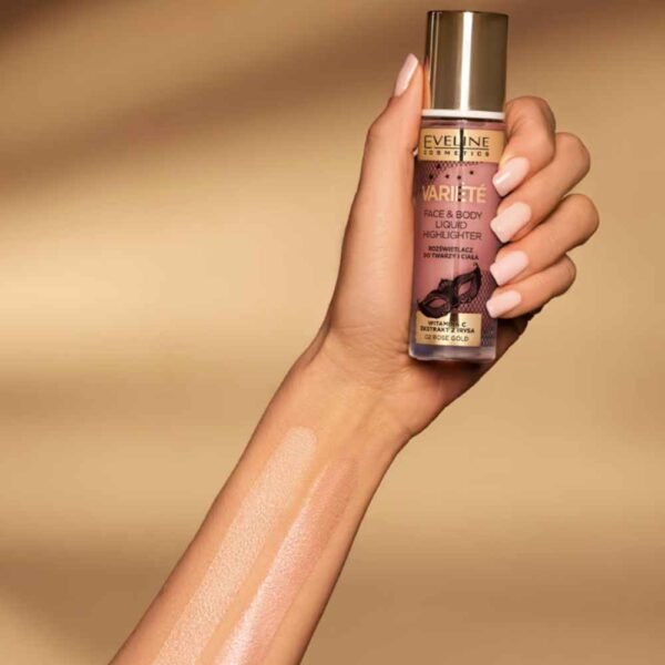 Eveline Variete Liquid Highlighter for Face and Body 02 Rose Gold 30ml - Image 2