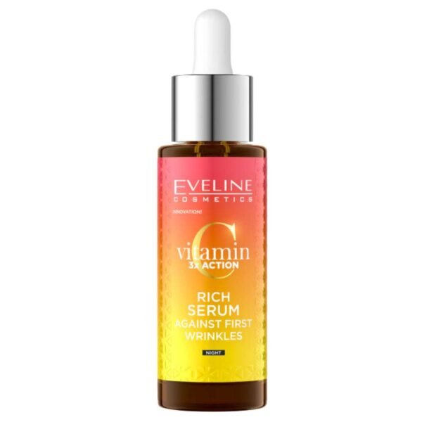 Eveline Vitamin C 3x Action Rich Night Serum Against Wrinkles 30ml - Image 2