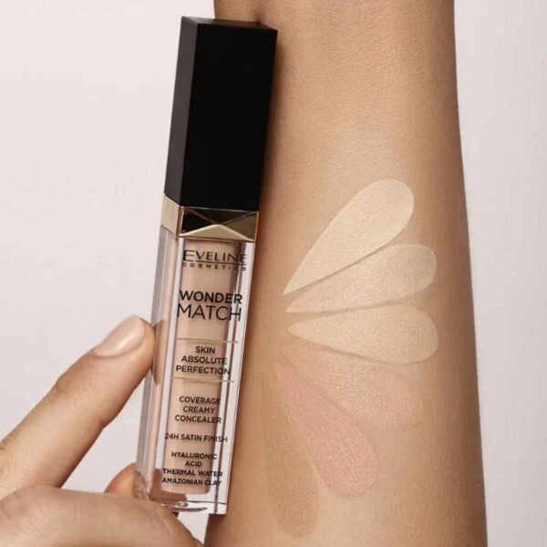 Eveline Wonder Match Concealer 24H with Hyaluronic Acid 7ml - Image 2