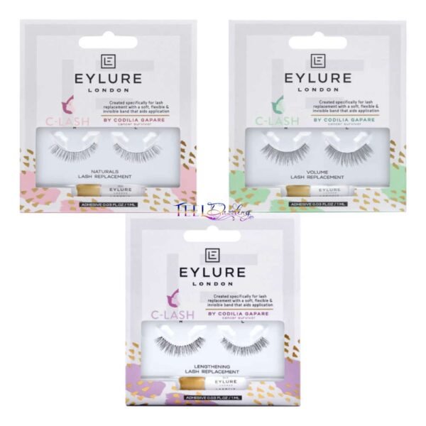 Eylure C-Lash Lash Replacement with Invisible Band and Adhesive Included